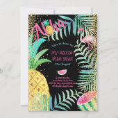 Invitation Fête des mariées tropicale hawaïenne de Luau (Devant)