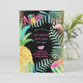Invitation Fête des mariées tropicale hawaïenne de Luau (Debout devant)