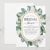 Invitation Fête des mariées tropicale Magnolia aquarelle flor (Devant / Derrière)