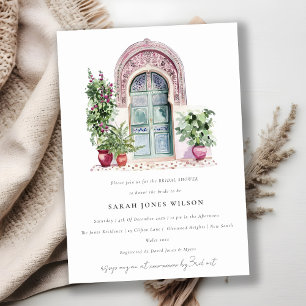Invitation Fête des mariées tropicale marocaine chic
