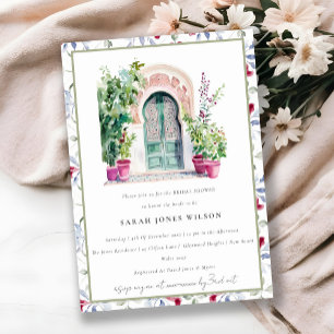 Invitation Fête des mariées tropicale marocaine chic