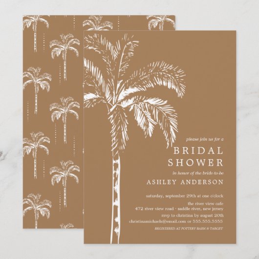Invitation Fête des mariées tropicale moderne (Devant / Derrière)