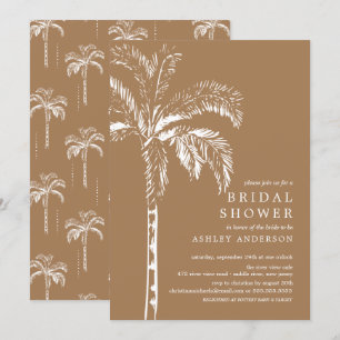 Invitation Fête des mariées tropicale moderne