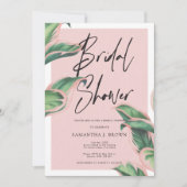 Invitation Fête des mariées tropicale moderne rose vif (Devant)