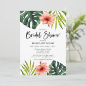 Invitation Fête des mariées tropicale Monstera Palm (Debout devant)