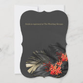 Invitation Fête des mariées tropicale noire de Jasmine rouge (Dos)