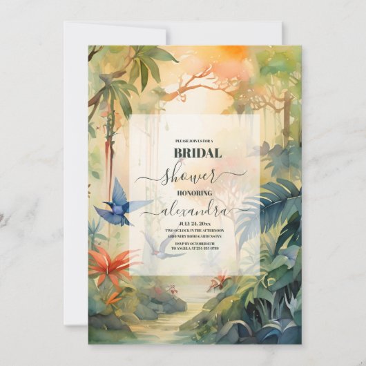 Invitation Fête des mariées tropicale Palm Beach Boho (Devant)