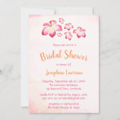 Invitation Fête des mariées tropicale Plumeria rose (Devant)