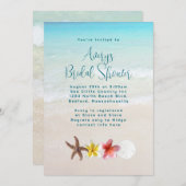 Invitation Fête des mariées tropicale Turquoise (Devant / Derrière)