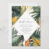 Invitation Fête des mariées tropicale verte (Devant)