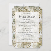 Invitation Fête des mariées Tropicale Verte Gold Sage (Devant)