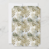Invitation Fête des mariées Tropicale Verte Gold Sage (Dos)