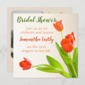 Invitation Fête des mariées Tulip Carré (Devant / Derrière)