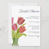 Invitation Fête des mariées Tulipes aquarelles (Devant)