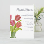 Invitation Fête des mariées Tulipes aquarelles (Debout devant)