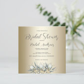 Invitation Fête des mariées, Tulipes blanches, Or (Debout devant)