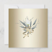 Invitation Fête des mariées, Tulipes blanches, Or (Dos)