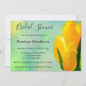 Invitation Fête des mariées Tulipes d'aquarelle jaune (Devant)