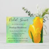 Invitation Fête des mariées Tulipes d'aquarelle jaune (Debout devant)