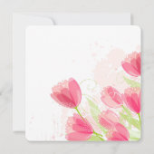 Invitation Fête des mariées Tulipes roses (Dos)
