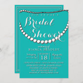 Invitation Fête des mariées Turquoise bleue (Devant / Derrière)