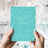 Invitation Fête des mariées turquoise Blue Chic