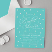 Invitation Fête des mariées turquoise Blue Chic