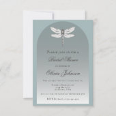 Invitation Fête des mariées turquoise de libellules (Devant)