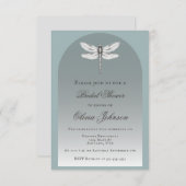 Invitation Fête des mariées turquoise de libellules (Devant / Derrière)