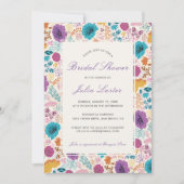 Invitation Fête des mariées turquoise de prairie de printemps (Devant)