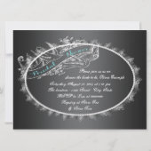 Invitation Fête des mariées turquoise de tableau noir (Dos)