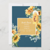 Invitation Fête des mariées Turquoise de tournesol Eucalyptus (Devant)
