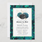 Invitation Fête des mariées turquoise, noire et or par la pos (Devant)