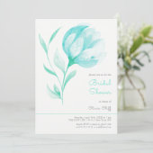 Invitation Fête des mariées turquoise Peonies (Debout devant)