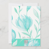 Invitation Fête des mariées turquoise Peonies (Dos)