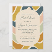 Invitation Fête des mariées Turquoise Retro Boho Abstraite Wa (Devant)