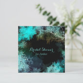 Invitation Fête des mariées Turquoise Starry Forest (Debout devant)