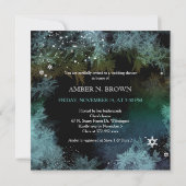 Invitation Fête des mariées Turquoise Starry Forest (Dos)