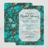 Invitation Fête des mariées Turquoise Stones (Devant / Derrière)