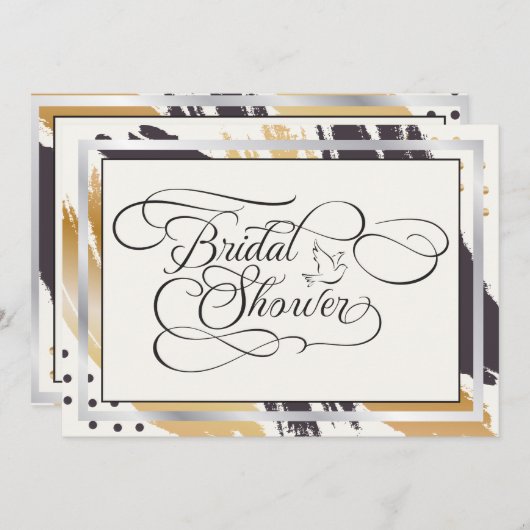 Invitation Fête des mariées | Typographie de peinture moderne (Devant / Derrière)