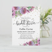 Invitation Fête des mariées Typographie Fleur sauvage Gold Co (Debout devant)