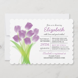 Invitation Fête des mariées typographique moderne de tulipe v