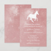 Invitation Fête des mariées Unicorn rose (Devant / Derrière)