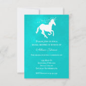 Invitation Fête des mariées Unicorn Turquoise (Devant)