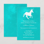 Invitation Fête des mariées Unicorn Turquoise (Devant / Derrière)