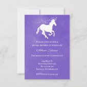 Invitation Fête des mariées Unicorn violet (Devant)
