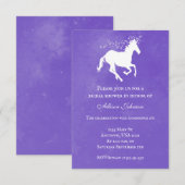 Invitation Fête des mariées Unicorn violet (Devant / Derrière)
