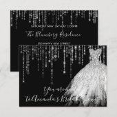 Invitation Fête des mariées Vagues robe gris gris argent noir (Devant / Derrière)