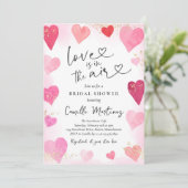 Invitation Fête des mariées Valentine Sweetheart Rose Red Hea (Debout devant)