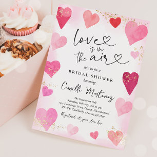 Invitation Fête des mariées Valentine Sweetheart Rose Red Hea